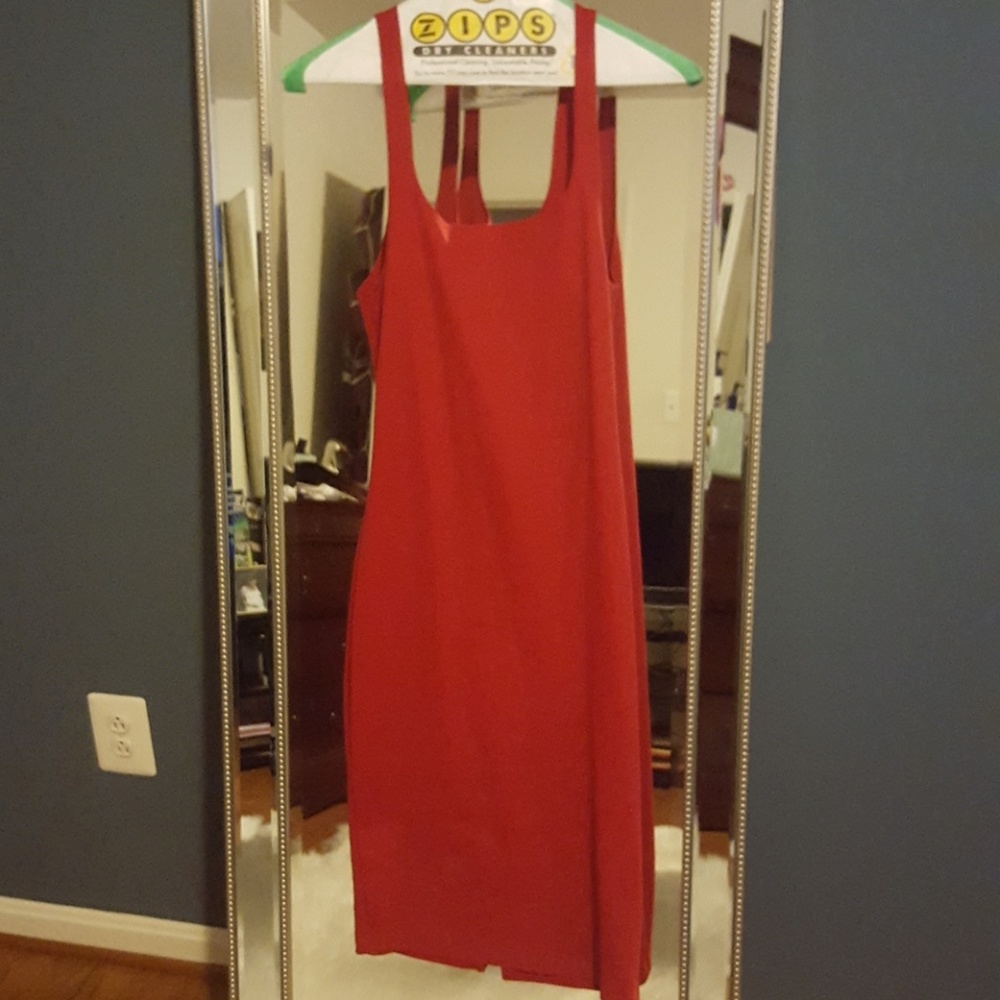 Sexy red fitted summer dress